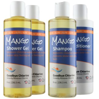 Anti-Chlorine Shower Gel, Shampoo and Conditioner Instantly Removes Chlorine.