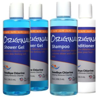 Goodbye Chlorine shampoo for swimmers.
