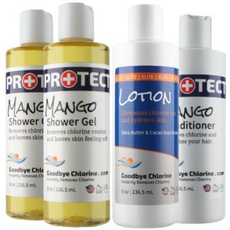 Anti-Chlorine Shower Gel, Lotion and Conditioner